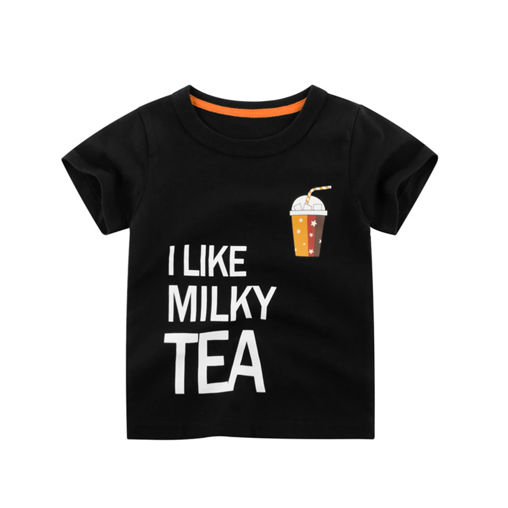 OEAK футболки для мальчиков 2020 Лето Мода Дети буквы мультфильм Печать Хлопок Топ