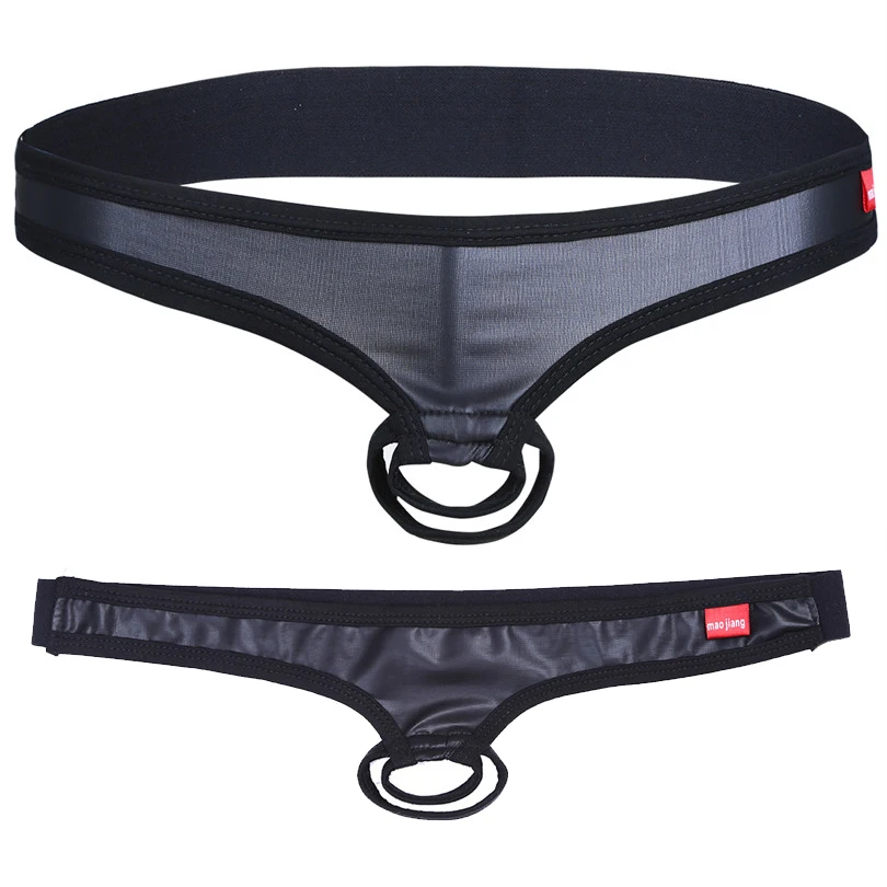 Сексуальное гей кольцо для пениса бандаж стринги черное увеличенное мужское