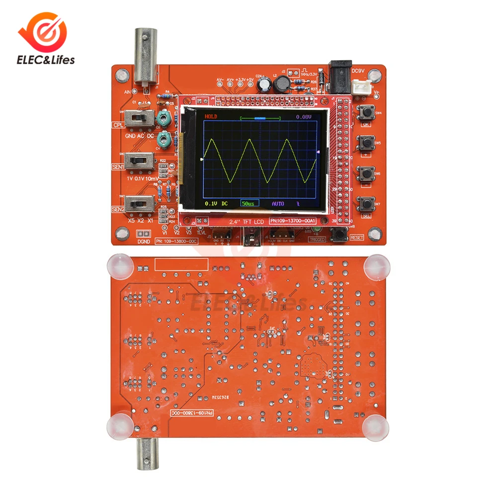 Мини-портативный цифровой осциллограф DIY Kit ARM Cortex-M3 12 бит TFT осциллограф 10:1 зонд тестовый зажим DIY акриловый чехол
