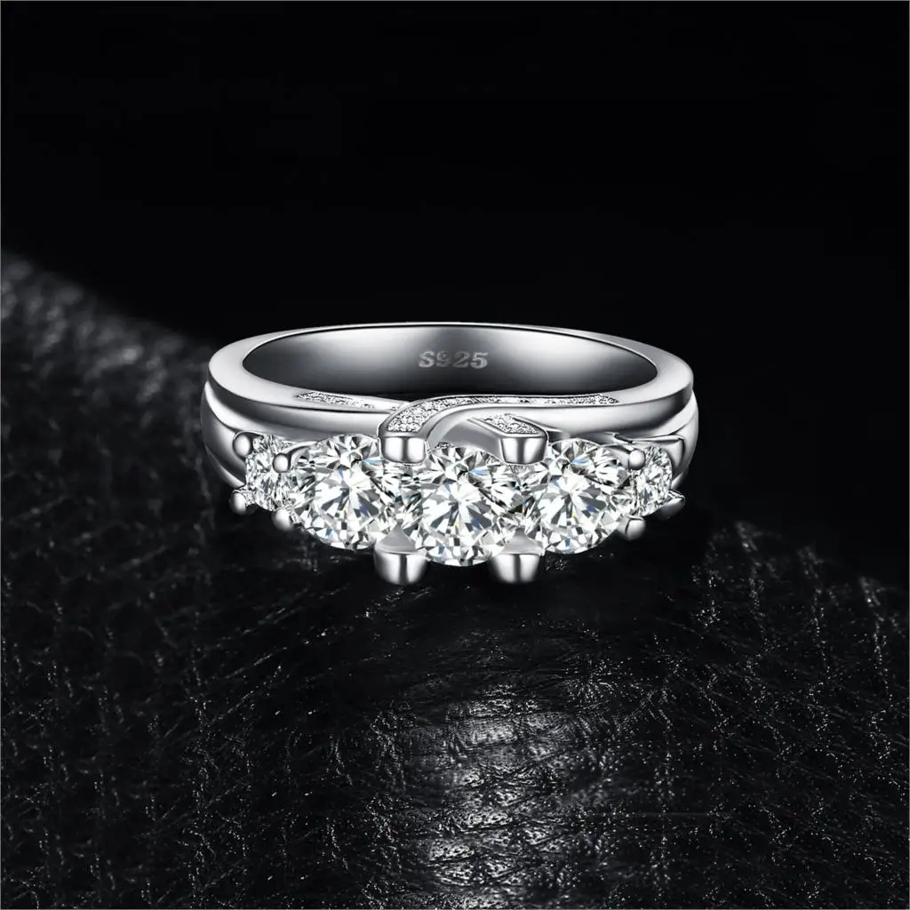 JewelryPalace Винтаж 3 камня 2.8ct кубического циркония свадебные Обручение кольцо