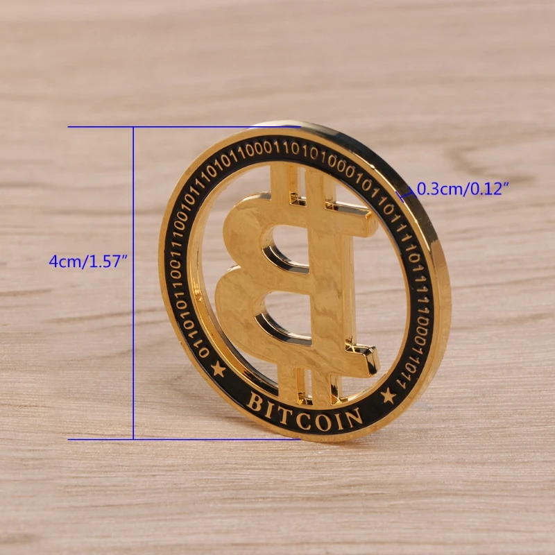 Памятная монета позолоченная пустотелая Биткоин BTC для сувенирной коллекции искусства