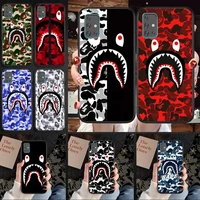 bape trend brand shark phone case for samsung a11 a12 a71 a80 m10 m20 m21 m30 m31 m31s 5g cover fundas