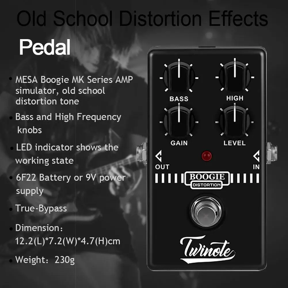 

Boogie Dist Mini Guitar Pedal Old School Distortion Tone for Guitar Accessories for MESA Boogie MK Series AMO Simulator