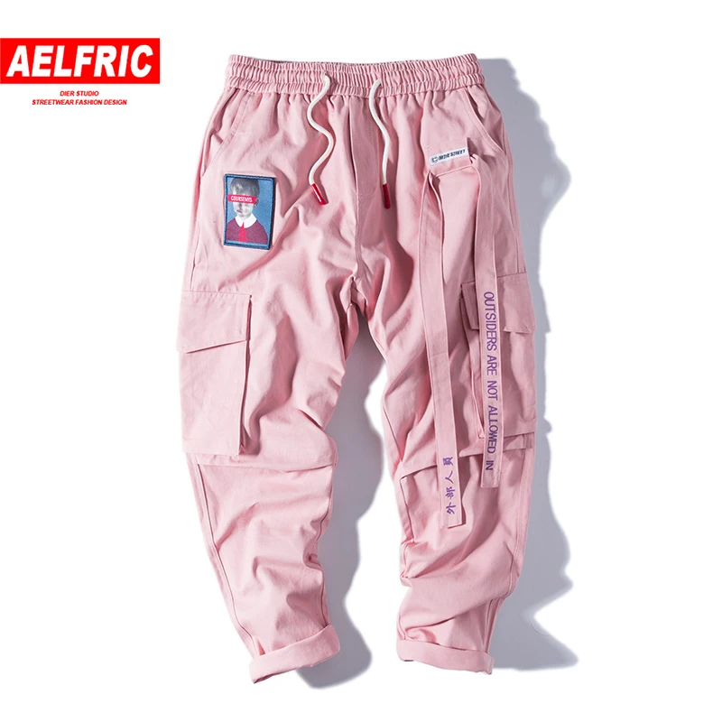 Aelfric/спортивные штаны в стиле хип-хоп с вышивкой; брюки в японском стиле; спортивные брюки; уличная одежда; Спортивные Повседневные брюки-карго для мужчин и женщин