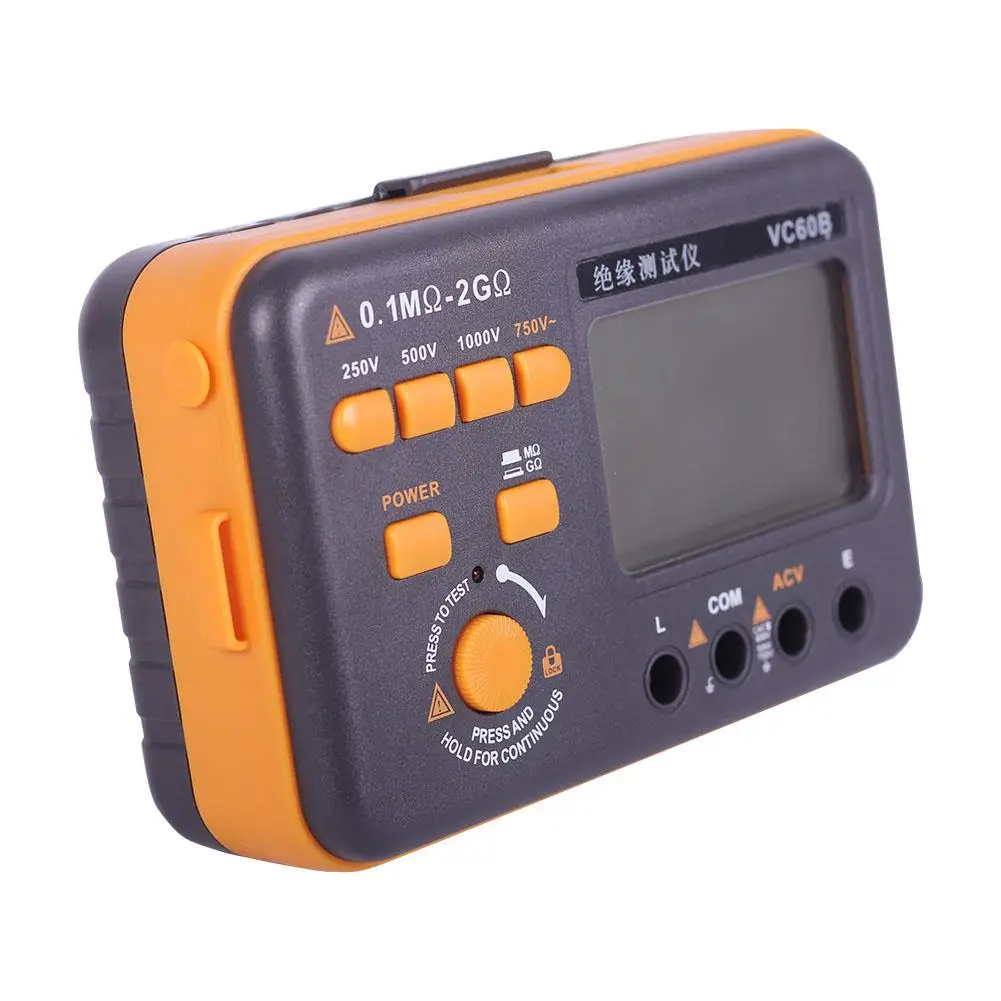 VC60B тестер сопротивления MegOhmmeter цифровой измеритель изоляции Megger 750V |