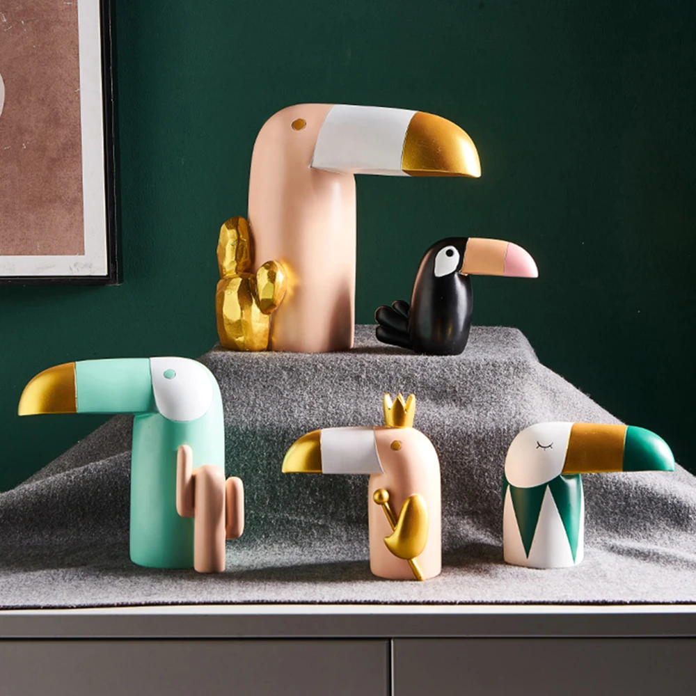 Современная фигурка птицы из смолы статуэтка для офиса украшения скульптура