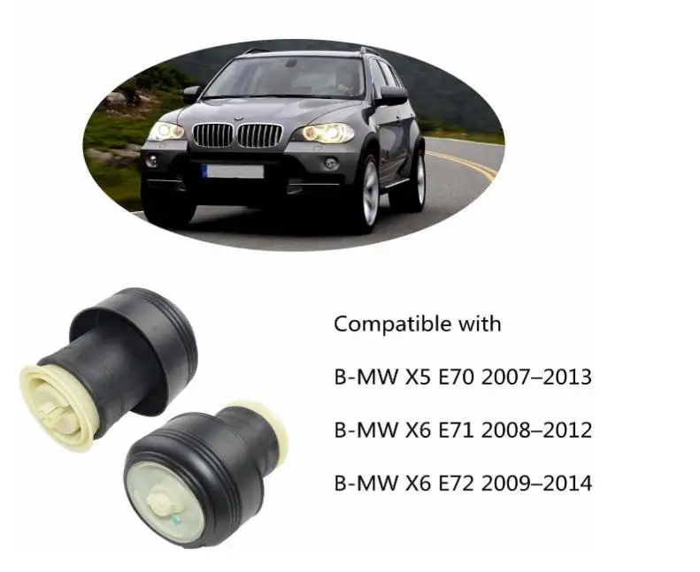 Bolsa de suspensión neumática trasera AP03 para BMW X5 (E70) X6 (E71/E72), 2007, 2008, 2009, 2010, 2011, 2012, 2013, 2014, 2015, 2 uds.