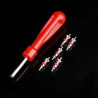 5pcs valve cores with car bike tyre tire valve core remover tire valve removal tool spanner auto wheel repair screwdriver tool