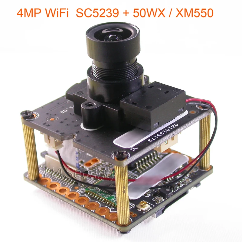 Wi Fi 4.0MP 4MP H.265X 1/2.7 &quotих помощью простым движением SC5239 CMOS + 50WX / XM550 CCTV IP камера Модуль