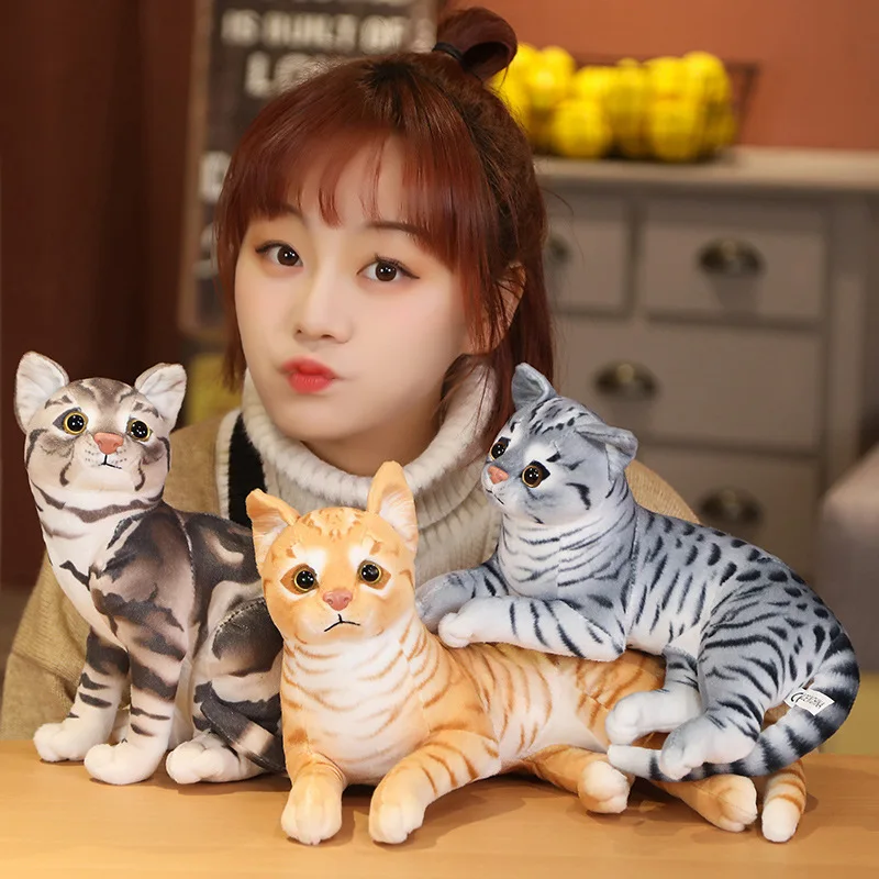 

Realistic Animal Cat Plush Toys Simulation Pillow Pet Children Home Decoration Holiday Christmas Gift