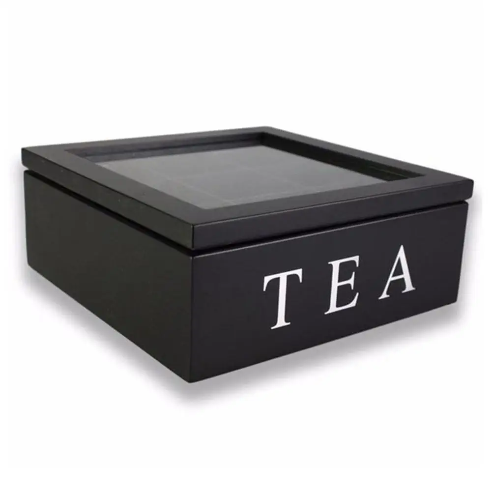 9 отделов деревянная коробка для чая Органайзер чехол хранения Высокое качество