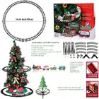 Рождественский подарок, Рождественское украшение, семейный Рождественский поезд, электрический игрушечный автомобиль со звуком светильник, можно повесить на дерево