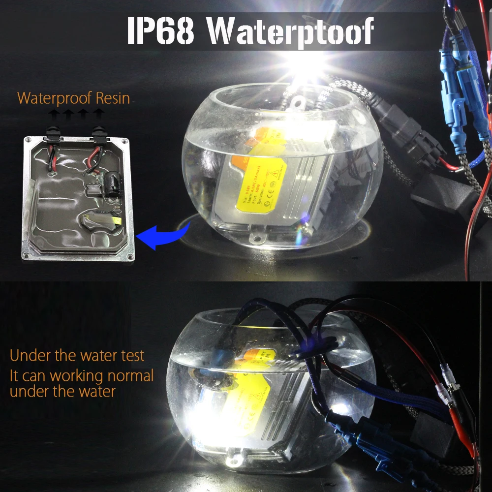 

55w 10000lm High Bright Ac Xenon Kit Bulb Ballast Car Headlight Fog Light 5000k White 9005 9006 H1 H3 H7 H8 H9 H11 9012 D2s D2h