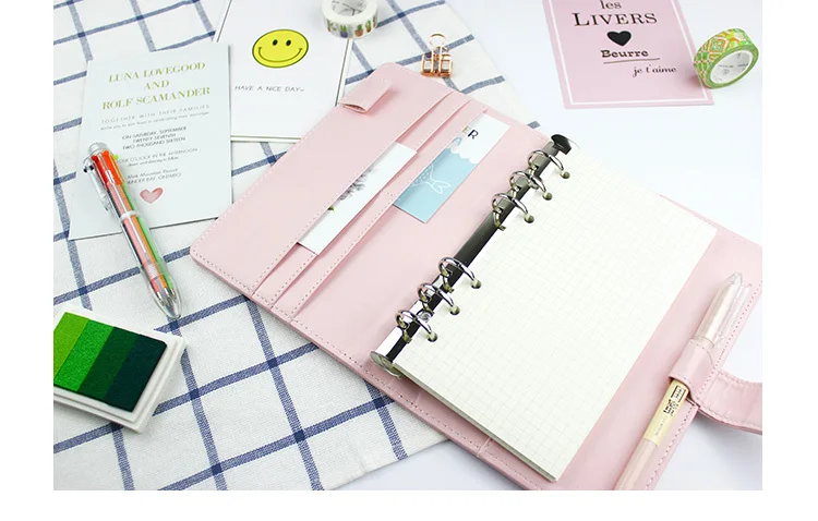 JIANWU Macarons PU binder A5 A6 Записная книжка Дневник Расписание Книга Планировщик дневник несъемный Переплетчик милые школьные принадлежности