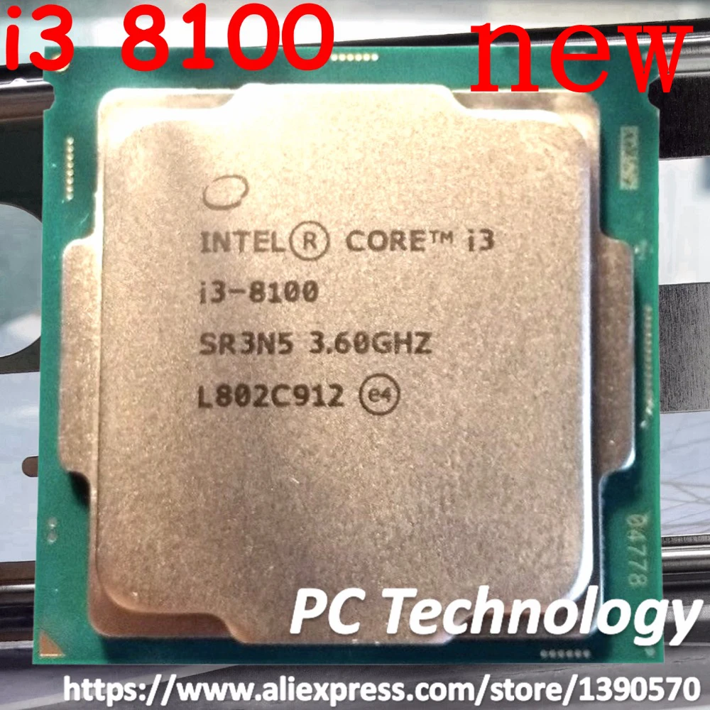 Новая(не используется) Intel Core i3 8 процессоров серии I3 8100 I3-8100 3,6 ГГц 6 м LGA1151 14nm четырехъядерный