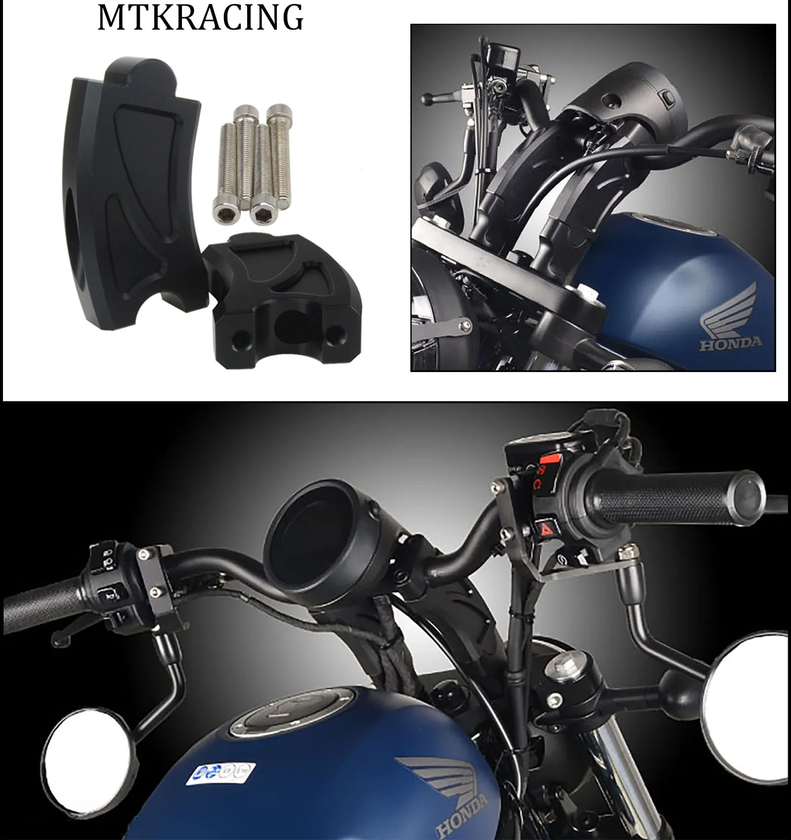 

Mtkracing motorcycle parts handlebar riser adapter for honda cmx500 rebel500 REBEL 500 cmx300 cmx 300 500 2020 handlebar back