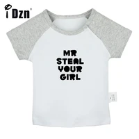 new mr steal your girl fun art printed baby boys t shirts cute baby girls short sleeves t shirt newborn cotton tops clothes