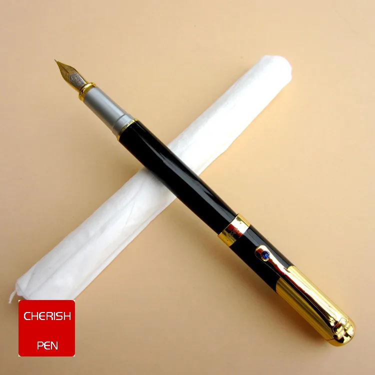 Jinhao 9009 роскошный Агат красный и золотой зажим 1 0 мм Изогнутый наконечник