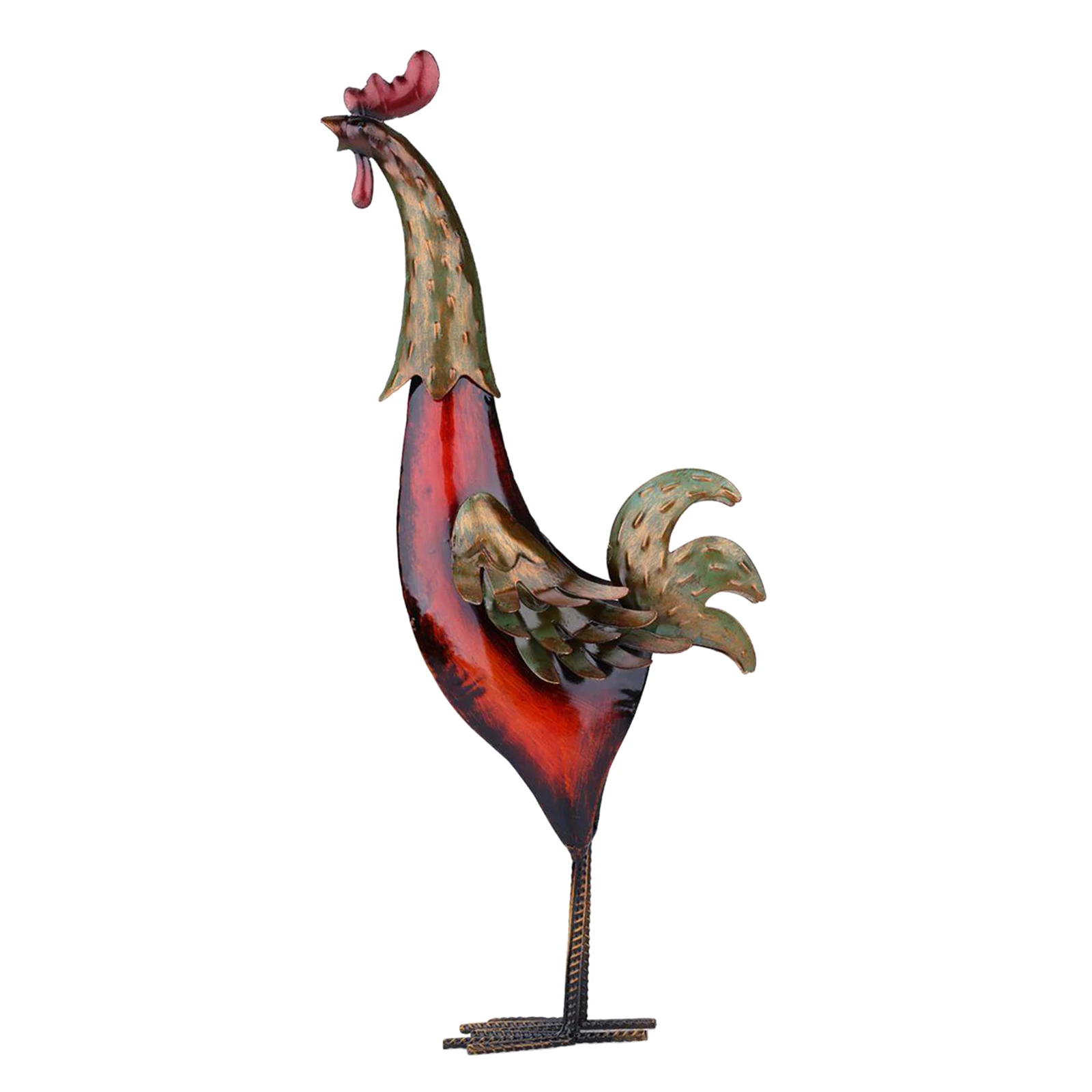 

Metal Sculpture Multicolor Iron Rooster Home Furnishing Crafts Office Tabletop Decoration