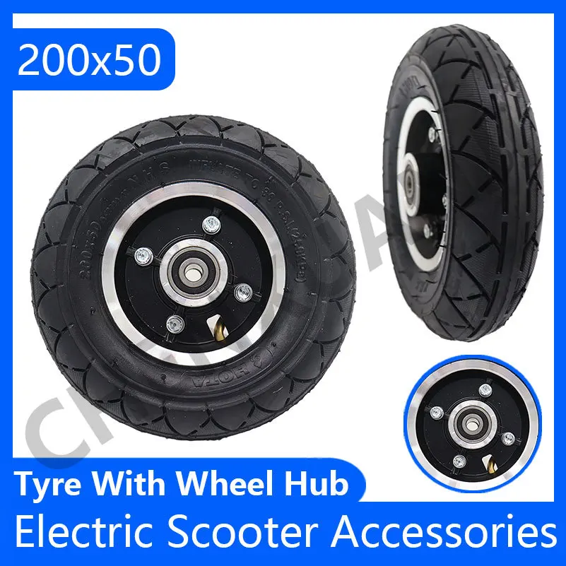 

200*50 Tyre Aluminium Alloy Wheel Tire 200x50 Electric Scooter Tyre With Wheel Hub 8" Scooter Pneumatic Tire