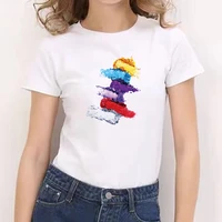 90s graphic rock top tees female colorful vintage t shirt fashion o neck tshirt female t shirt woman harajuku