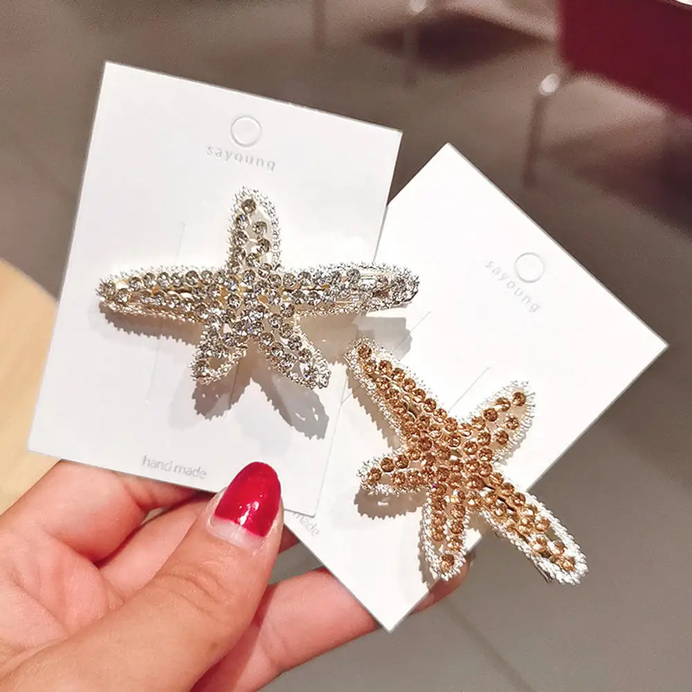 Полностью хрустальные стразы Звездные звёзды женская заколка для волос девушек