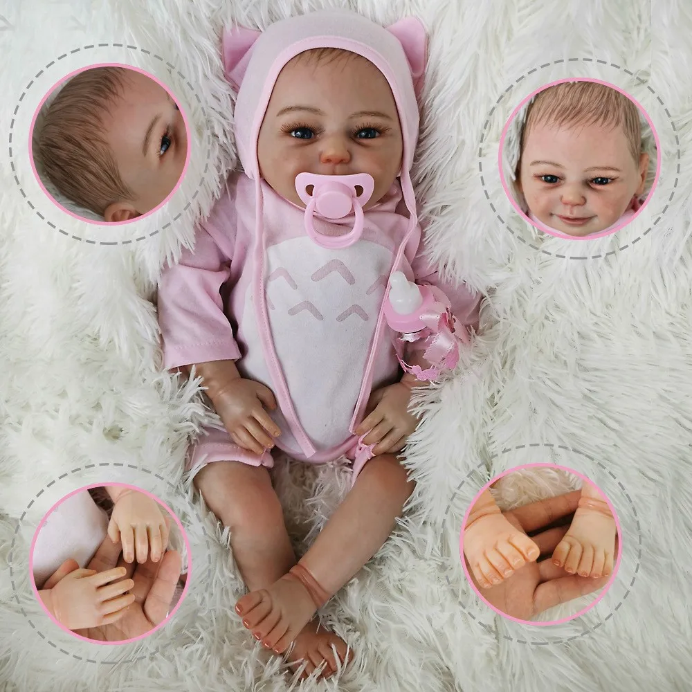 Reborn BabyDoll 20 дюймов реалистичные куклы для новорожденных, реалистичные куклы для новорожденных, силиконовые куклы ручной работы для детей, подарок для детей