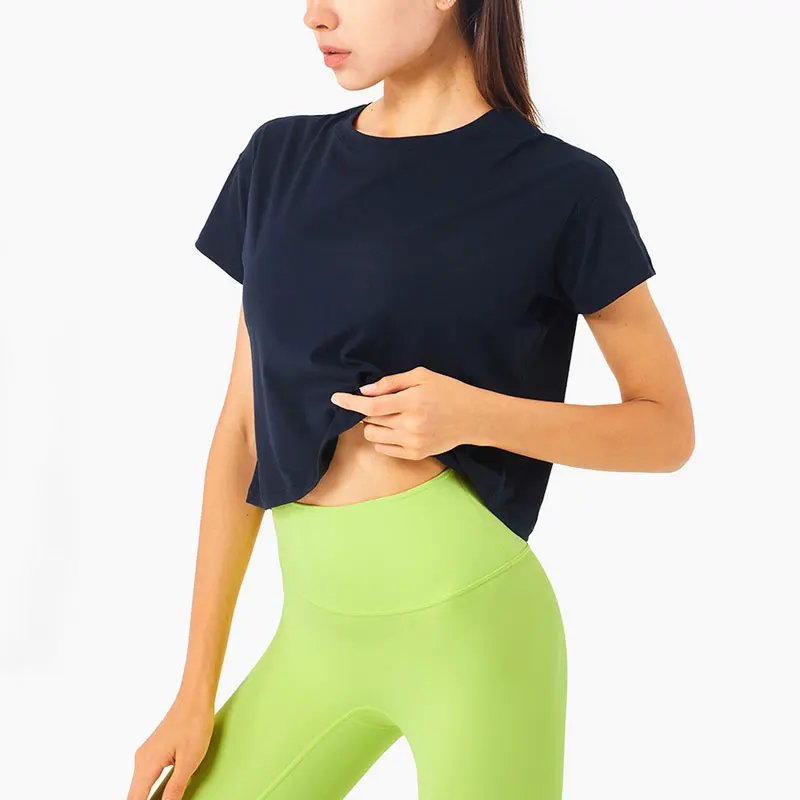 Новое поступление 2021 женская блузка для йоги Спортивная рубашка с коротким