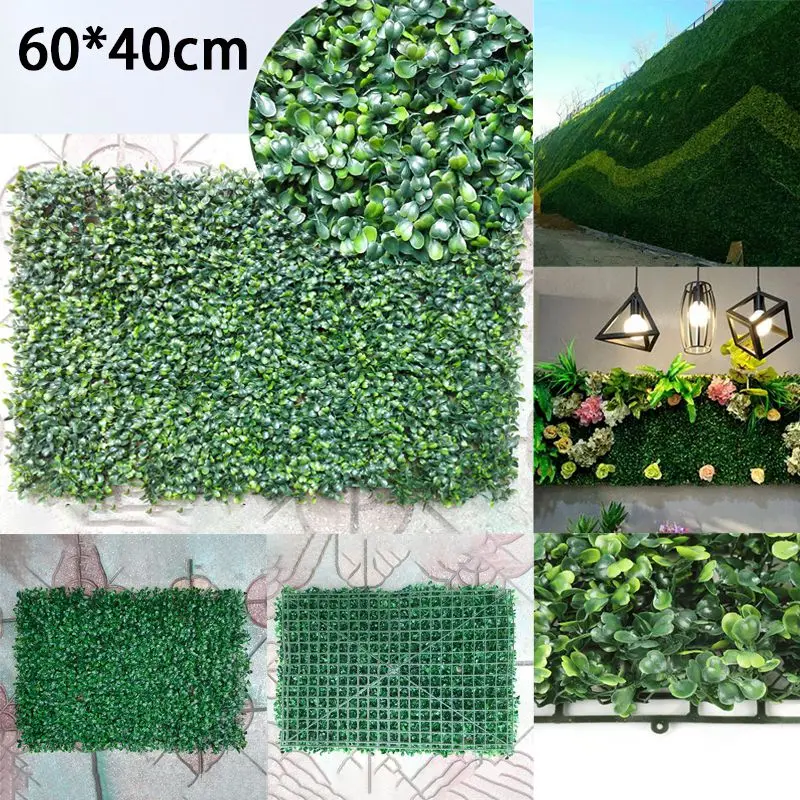 

Artificial Garden Hedge Screen Plants Green Wall Ivy Vine Screen Backdrop Decor 60x40cm Fake Non-toxic Outdoor Party Decoration