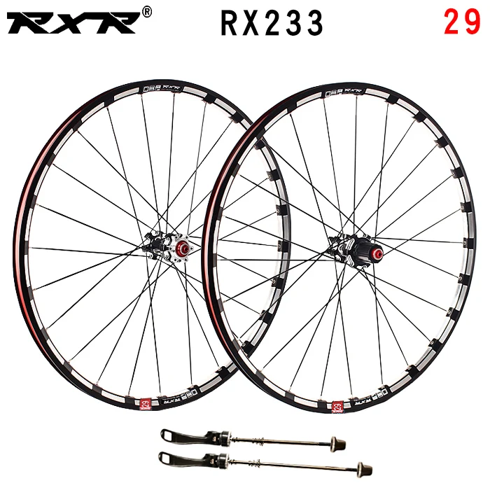 29 black 100x135mm RXR колеса для горного велосипеда, внедорожные, MTB, углеродные, 26 27,5, 29 дюймов, RX233, дисковый тормоз, 5 подшипников, 7-11 S, через ось/QR, колеса для велосипеда - Цвет: 29 black 100x135mm
