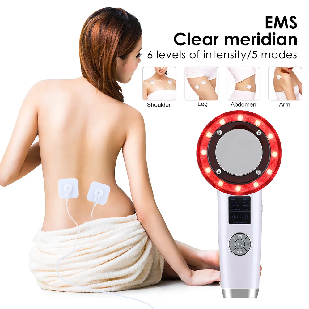 

EMS RF Ultrasound Cavitation LED Light Therapy Ions 8 in 1 Body Massager Fat Burner Skin Care Beauty Machine Removal Cellulite