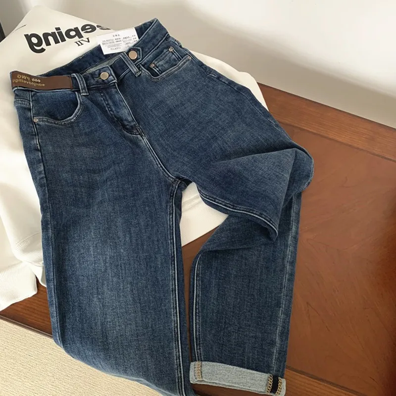 

Four seasons super soft super elastic denim fabric! Super H carry buttock female edge jeans stretch cultivate one's morality