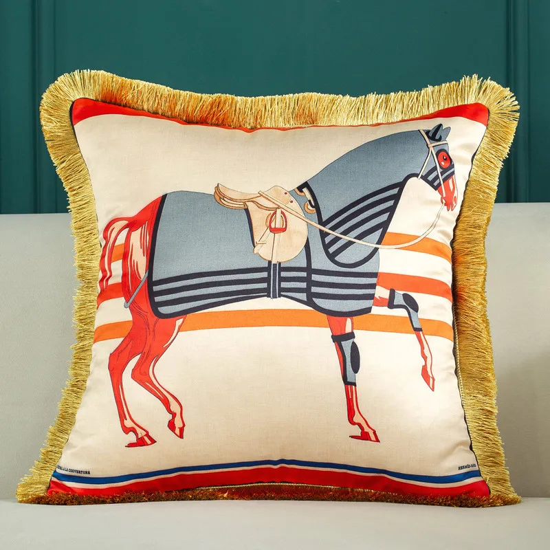 

Light luxury pillow American retro sofa cushion cover living room bedroom bedside pillow case model room pillow case