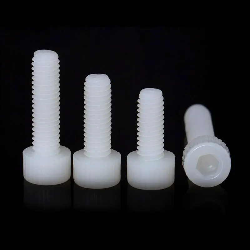 

Black/White M4 M5 M6 M8 M10 M12 Nylon Hexagon Socket Screw Cup Head Cylindrical Head Knurled Plastic Insulating Bolt