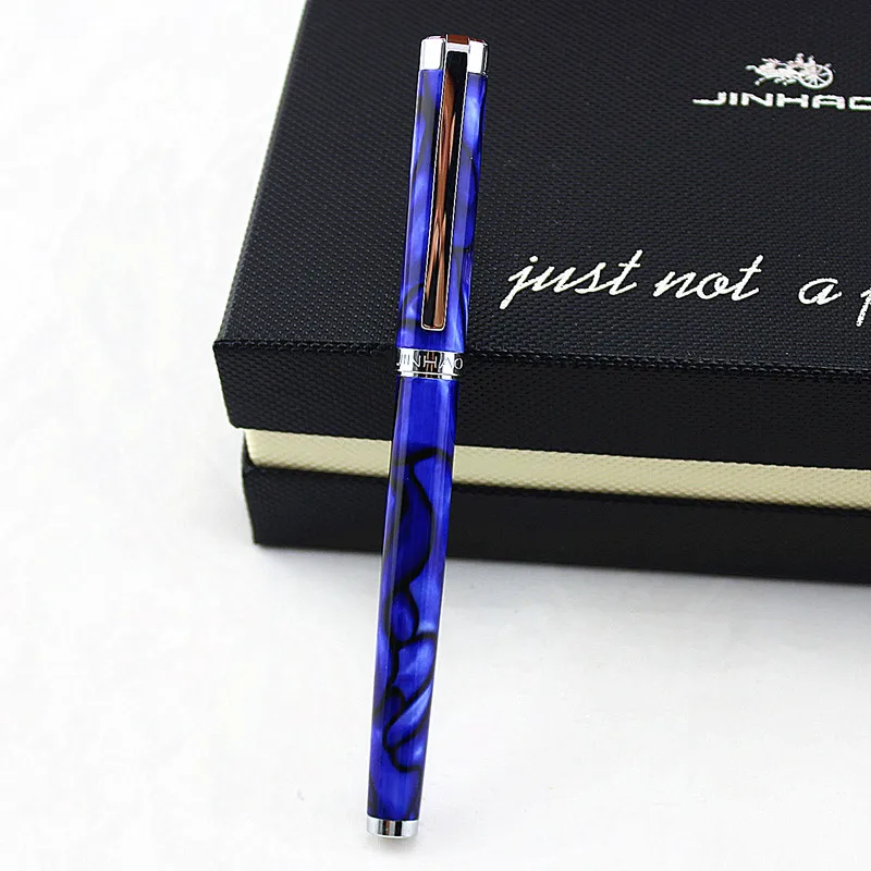 Jinhao 155 Роскошная ослепляющая синяя перьевая ручка высококачественные