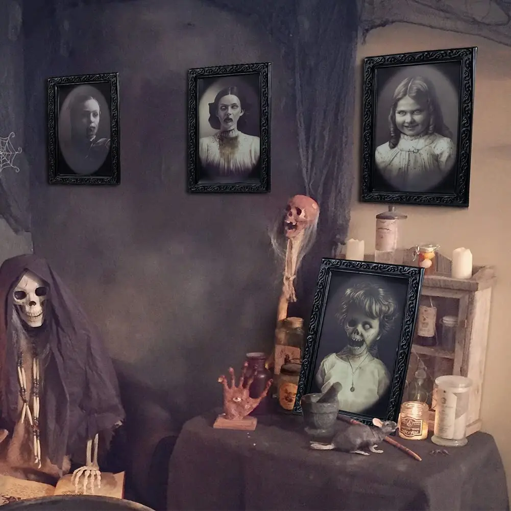 3D фоторамка с призраками 38*25 см картины ужасами на Хэллоуин рамки изображением
