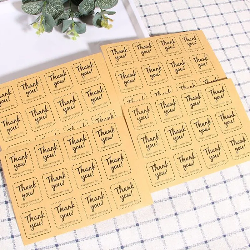 

1200PCS Wholesale Thank you every day Vintage Kraft Sticker Packaging Sealing Label Baking DIY Gift Party Free shipping 35MM