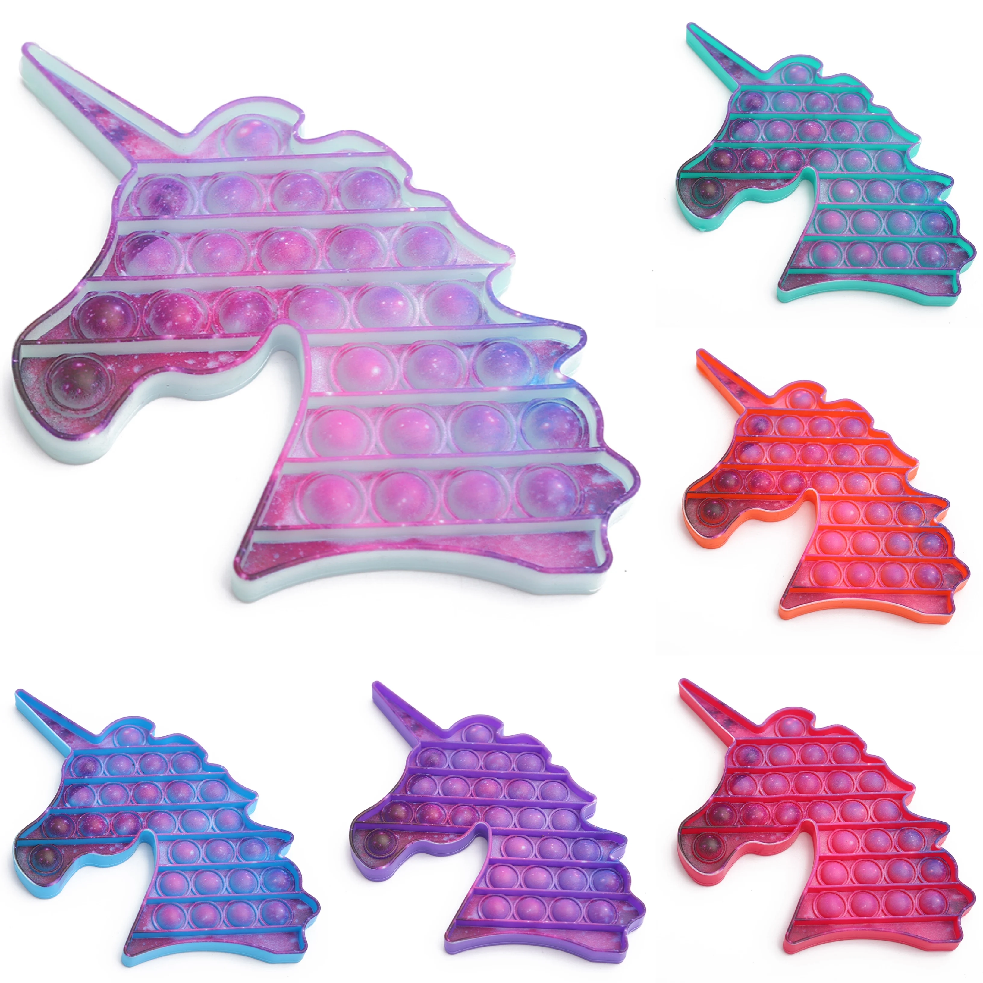 

Random kawaii unicorn game adult children push bubble fingertip squeeze toy autism needs anti-stress relief fingertip toy