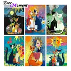 Алмазная вышивка Ever Moment, квадратная мозаика, черно-белый кот, животное, солнце, ASF2074