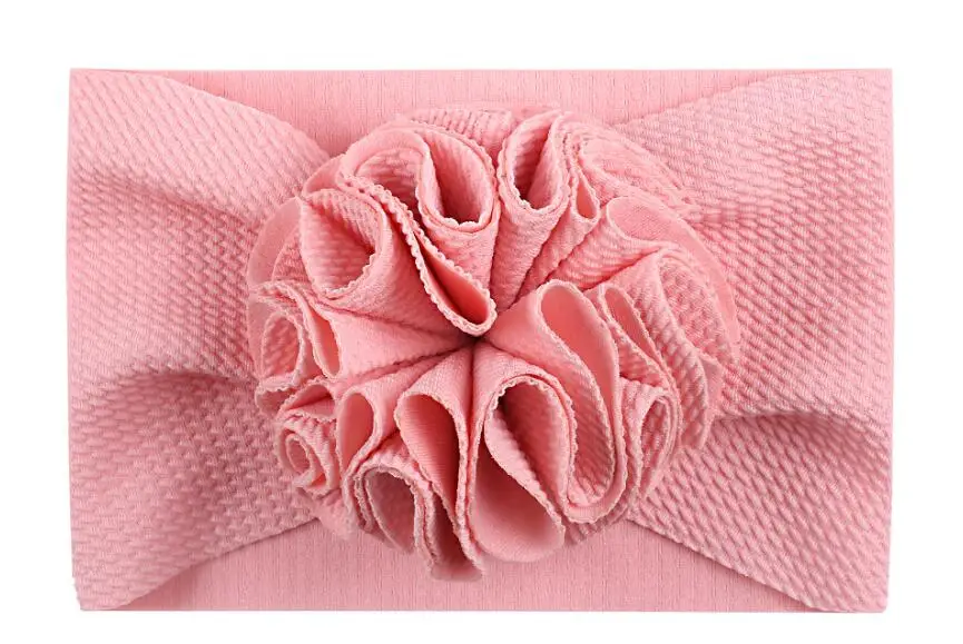 

Однотонная Детская повязка на голову с вафельным цветком, 12 шт./лот, мягкая детская головная повязка, аксессуары для волос «сделай сам» для девочек