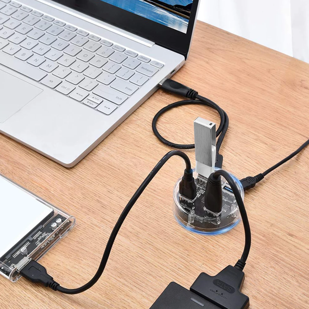 Прозрачный Внешний разветвитель USB 3 0 с 4 портами|USB-хабы| |