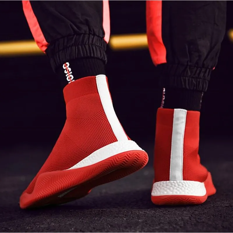 Hot Sale Boys Socks knitting casual shoes Fly Weave Men Casual Shoes Sneaker Flats Comfortable Slip-On Breathable39-44 | Обувь