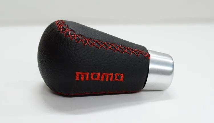 JDM кожа Шестерня марки MOMO ручка переключения передач/черный Универсальный ручной