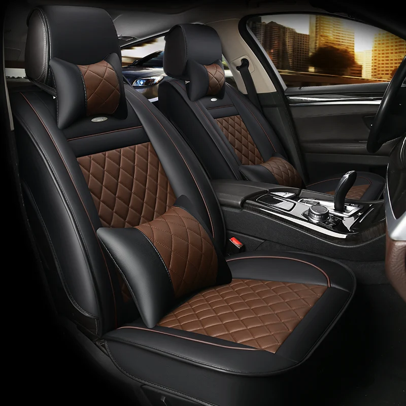Универсальные кожаные чехлы для автомобильных сидений HLFNTF Toyota Corolla Camry