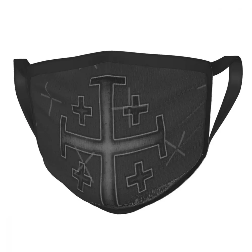 

Черная маска Deus Vult Crusader Knight Templar Иерусалимский крест