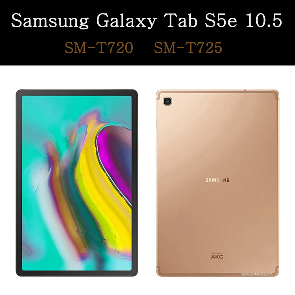 

Tablet Case for Samsung Galaxy Tab S5e 10.5 2019 SM-T720 T725 Stand Flip Funda Auto Wake Smart Cover Slim Capa + Tempered Glass