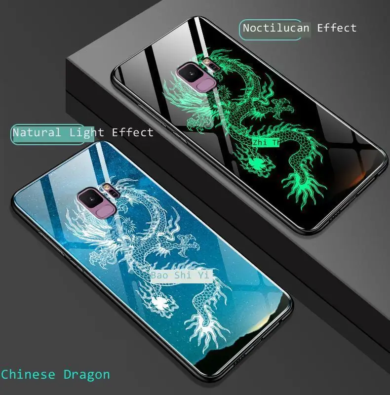 

luminous Full Shockproof glass Case For Samsung Note 10 Plus Pro Case hard glass Cover Case For Samsung Galaxy Note 10 8 9 Capa