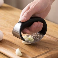 stainless steel garlic press manual garlic mincer chopping garlic tools curve fruit vegetable tools kitchen gadgets two styles