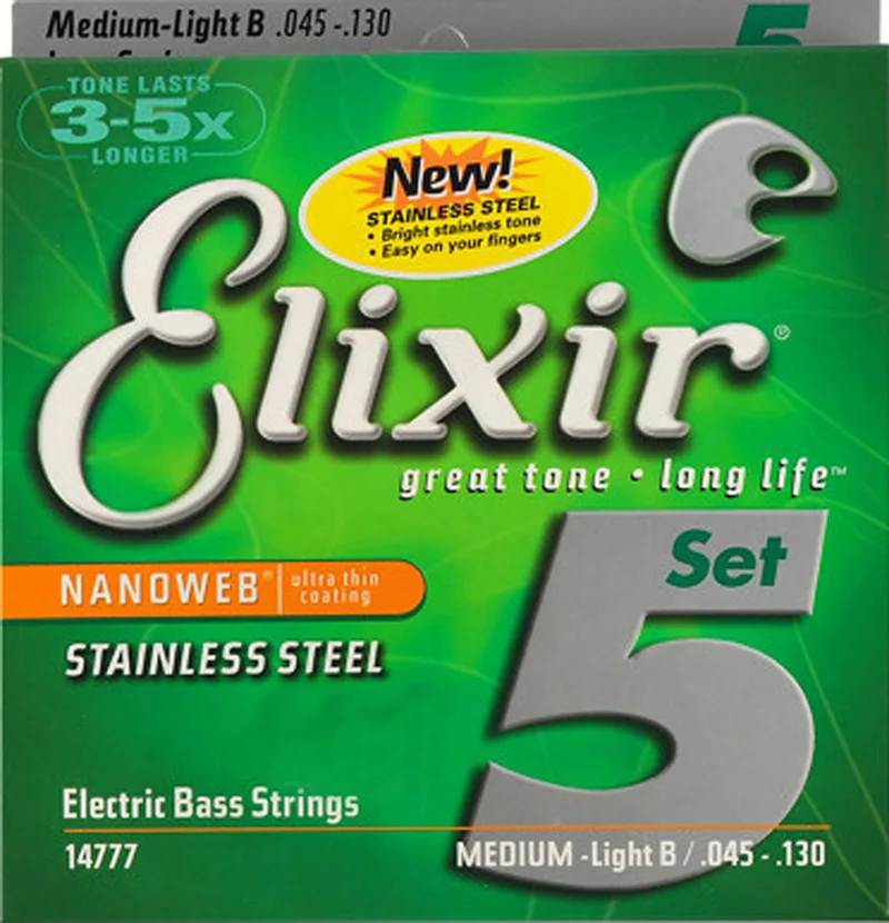 Elixir 14077 Nanoweb электрический бас 4 струны Средний(. 045. 065. 085. 105
