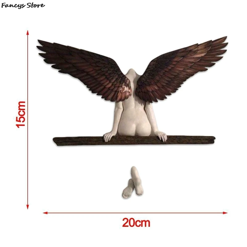 

Angel Wings Wall Sculpture Icarus Art Decoration Vivid 3d Angel Resin Statue Ornament Wall Decor Resin Art For Garden Decal New